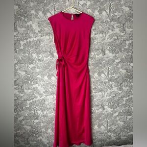 House of Harlow Pink Satin Cut Out Maxi Dress